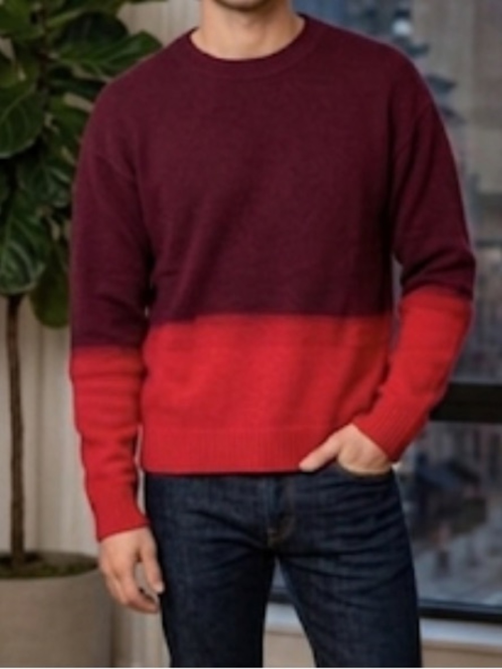 SHAUN SAMSON x MOSCHINO Angora Wool Blend Color Block 2013 Runway Sweater Small